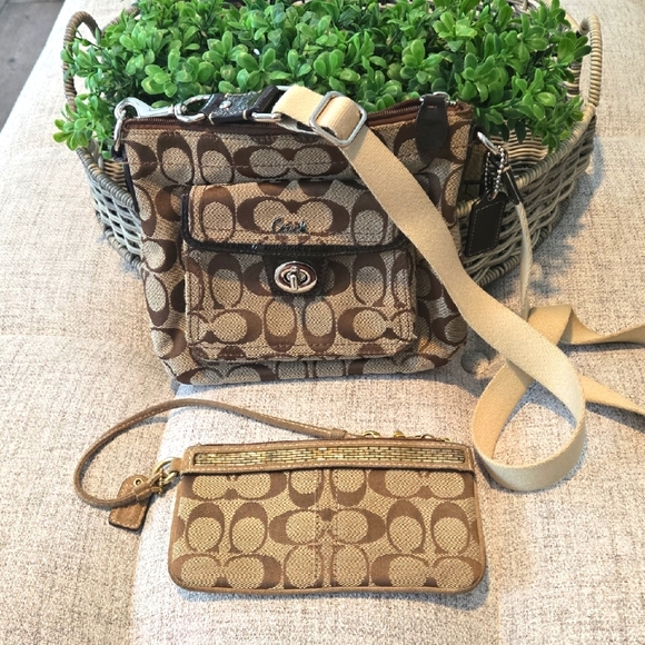 Coach Handbags - HP!  Coach Crossbody Bag And Essential Wristlet Bundle